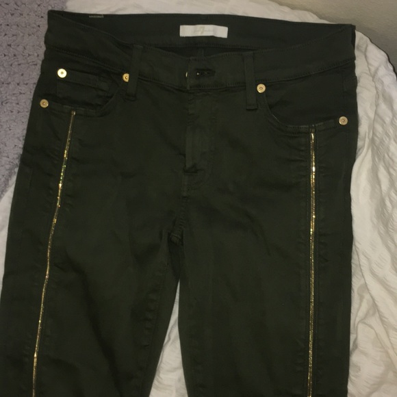 7 for all mankind dark green zipper jeans - Picture 2 of 5